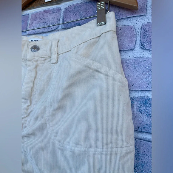 Re/Done 70s Pocket Loose Flare Corduroy Pants in Vintage Ivory Size 28 - Picture 7 of 16